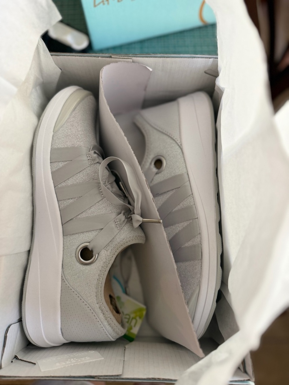 Bzees Light Gray Slip-On Women's Sneakers - Picture 2 of 4